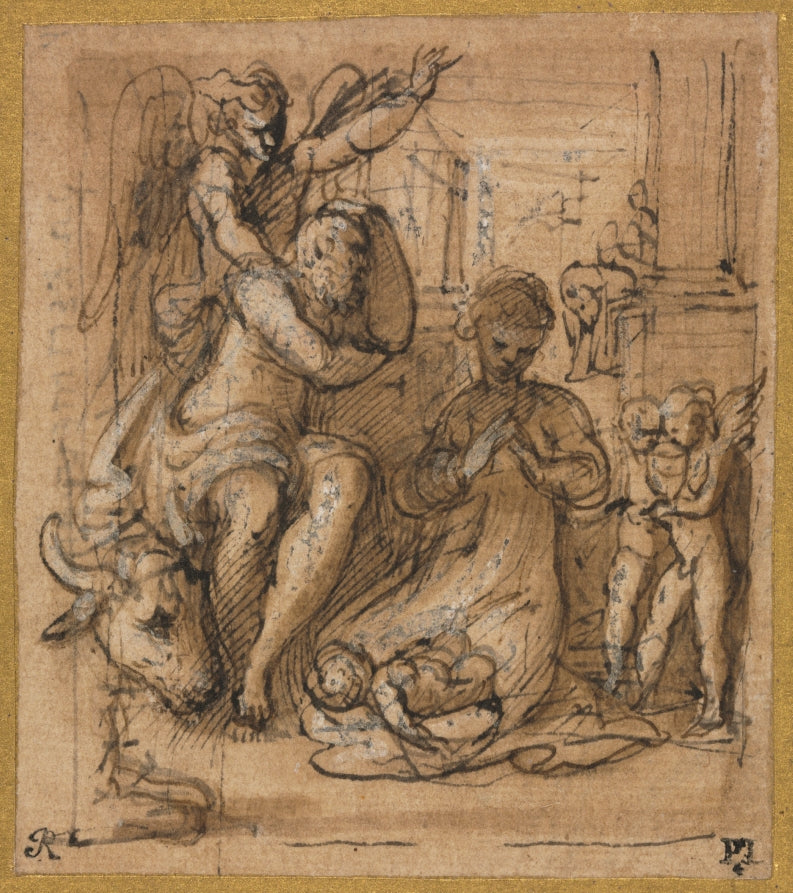 The Nativity with the Dream of Joseph by Parmigianino (Italian, 1503–1540) - Classic Art canvas print