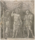 Risen Christ Between Saints Andrew and Longinus by Giovanni Antonio da Brescia (Italian, about 1460–about 1520) - Classic Art canvas print