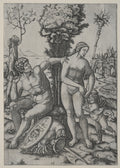 Venus, Mars and Cupid by Marcantonio Raimondi (Italian, 1470/82–1527/34) - Classic Art canvas print