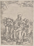 Virgin and Child with the Infant Saint John by Cristofano Robetta (Italian, 1462–1534) - Classic Art canvas print