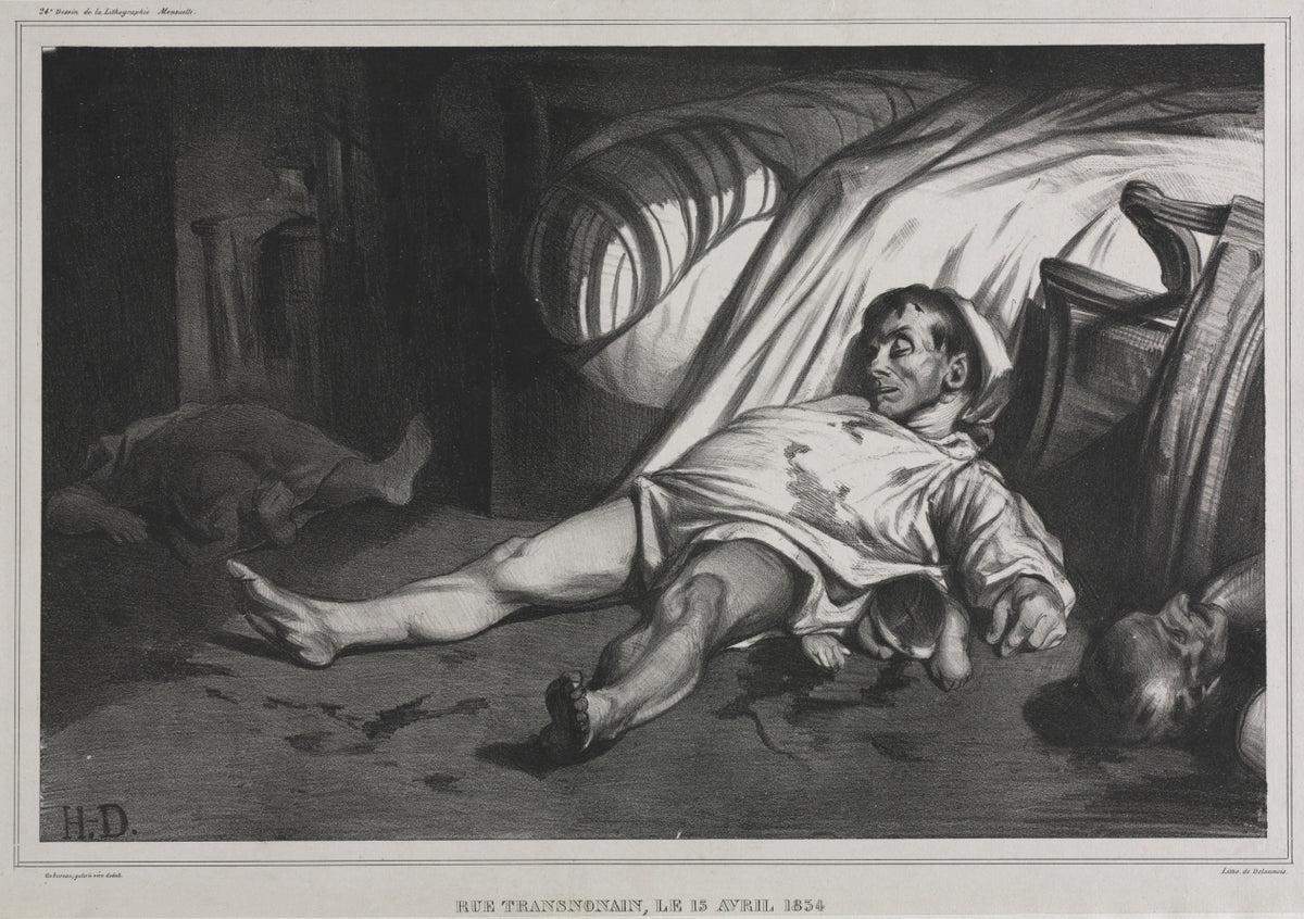Rue Transnonain, April 15, 1834 by Honoré Daumier (French, 1808–1879) - Realist canvas print