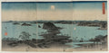 Eight Views of Kanazawa at Night by Utagawa Hiroshige (Japanese, 1797–1858) - Ukiyo-e canvas print