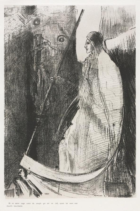 And Another Angel Came Out of the Temple which is in Heaven, and He also Having a Sharp Sickle by Odilon Redon (French, 1840–1916) - Symbolist canvas print