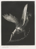 And I Saw an Angel Coming Down from Heaven, Having the Key of the Bottomless Pit and a Great Chain in His Hand by Odilon Redon (French, 1840–1916) - Symbolist canvas print