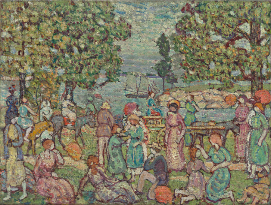 On the Beach, No. 3 by Maurice Prendergast (American, born Newfoundland [now Canada], 1858–1924) - Classic Art canvas print