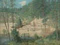 The Building of the Dam by Julian Alden Weir (American, 1852–1919) - Classic Art canvas print