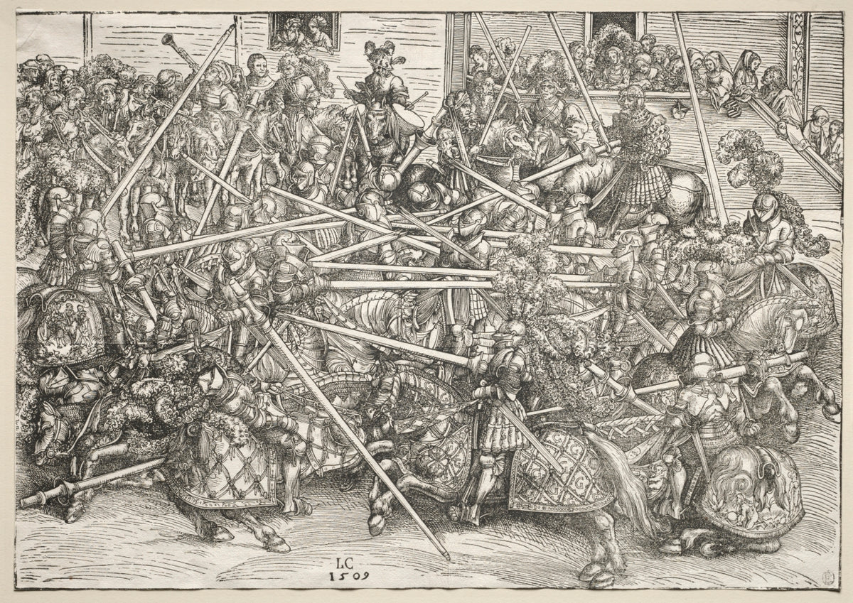 The Tournament with lances by Lucas Cranach (German, 1472–1553) - Renaissance canvas print
