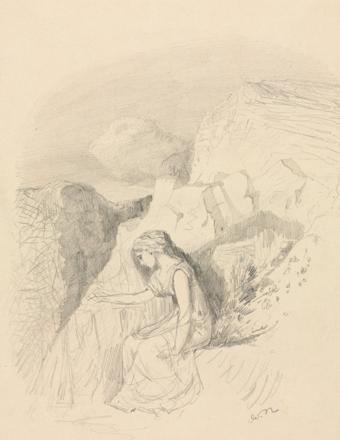 Melancholy by Odilon Redon (French, 1840–1916) - Symbolist canvas print