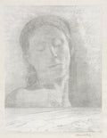 Closed Eyes by Odilon Redon (French, 1840–1916) - Symbolist canvas print
