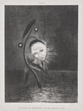 The Marsh Flower, a Sad Human Head by Odilon Redon (French, 1840–1916) - Symbolist canvas print