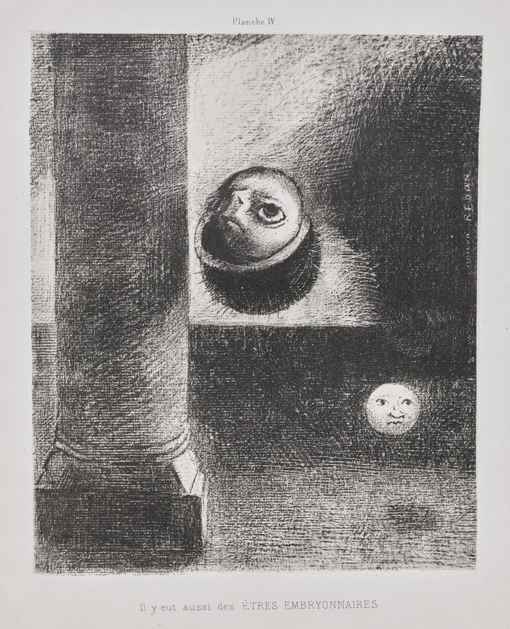 There Were Also Embryonic Beings by Odilon Redon (French, 1840–1916) - Symbolist canvas print