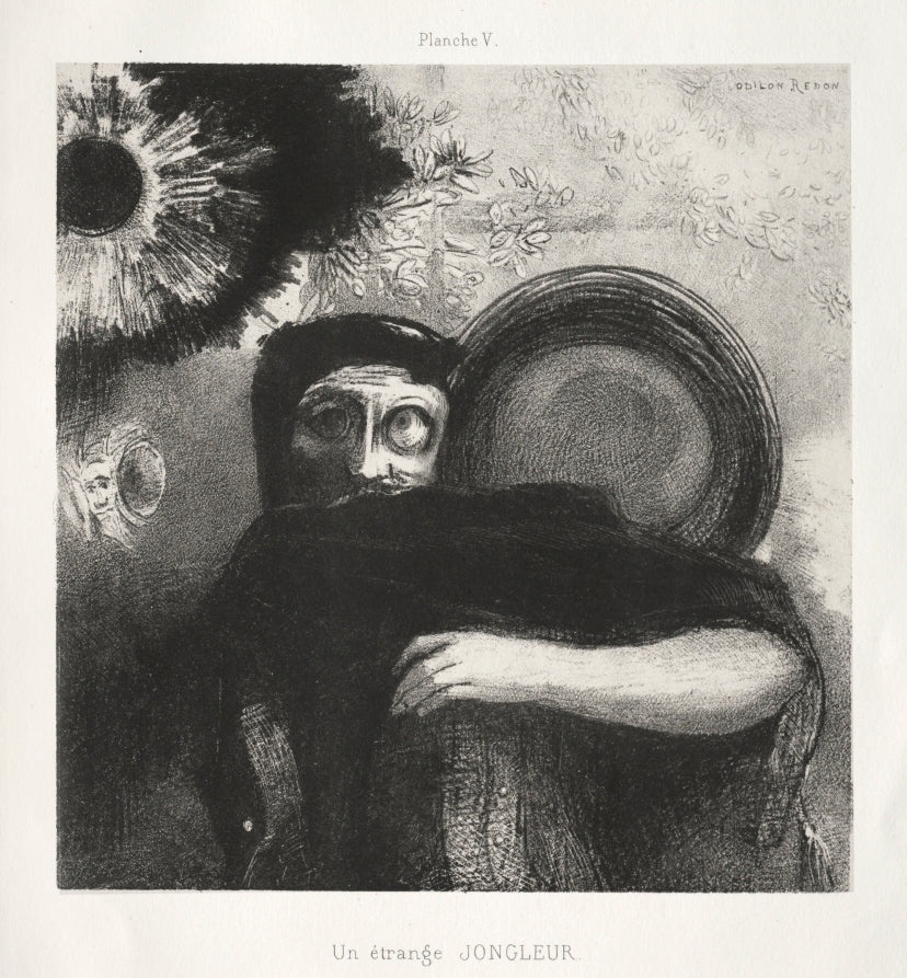 A Strange Juggler by Odilon Redon (French, 1840–1916) - Symbolist canvas print