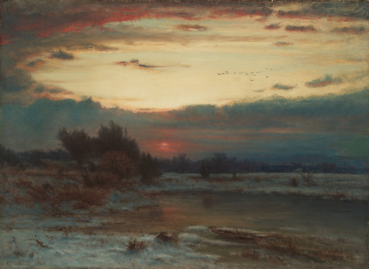 A Winter Sky by George Inness (American, 1825–1894) - Classic Art canvas print