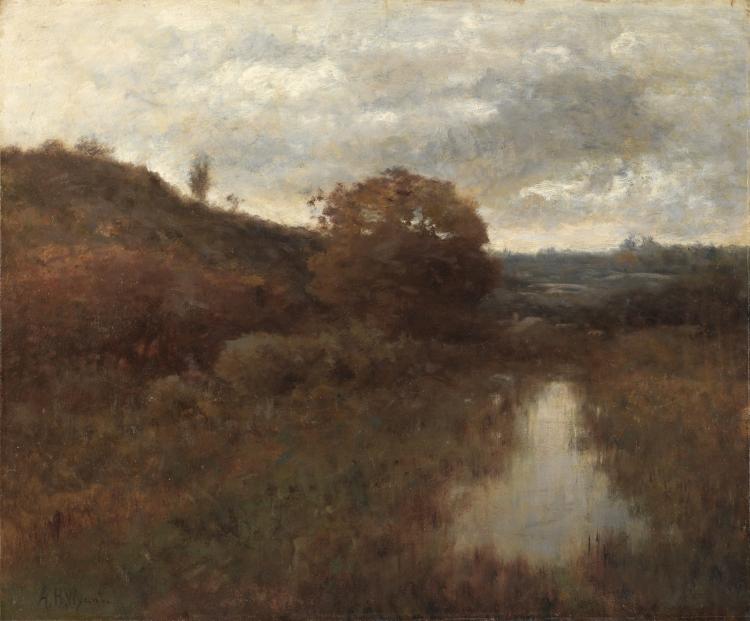 Autumn Landscape and Pool by Alexander H. Wyant (American, 1836–1892) - Classic Art canvas print
