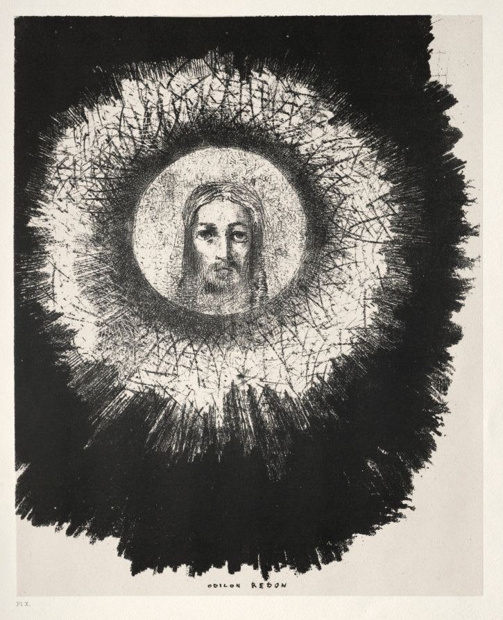 And In the Very Disk of the Sun Shines the Face of Jesus Christ by Odilon Redon (French, 1840–1916) - Symbolist canvas print