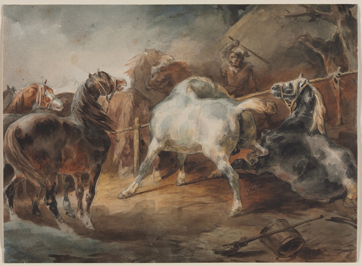 Fighting Horses by Théodore Géricault (French, 1791–1824) - Classic Art canvas print