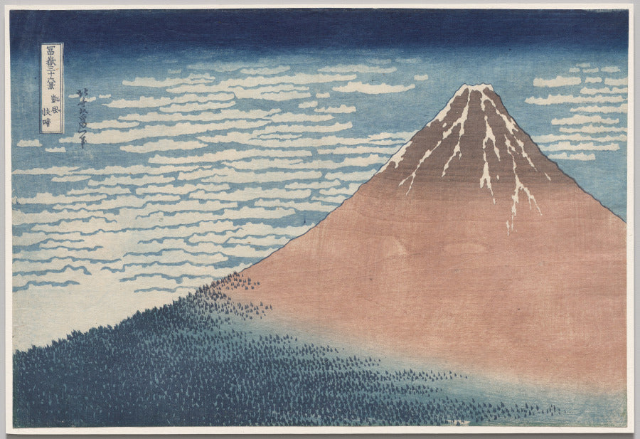South Wind, Clear Sky, from Thirty-Six Views of Mount Fuji by Katsushika Hokusai (Japanese, 1760–1849) - Ukiyo-e canvas print