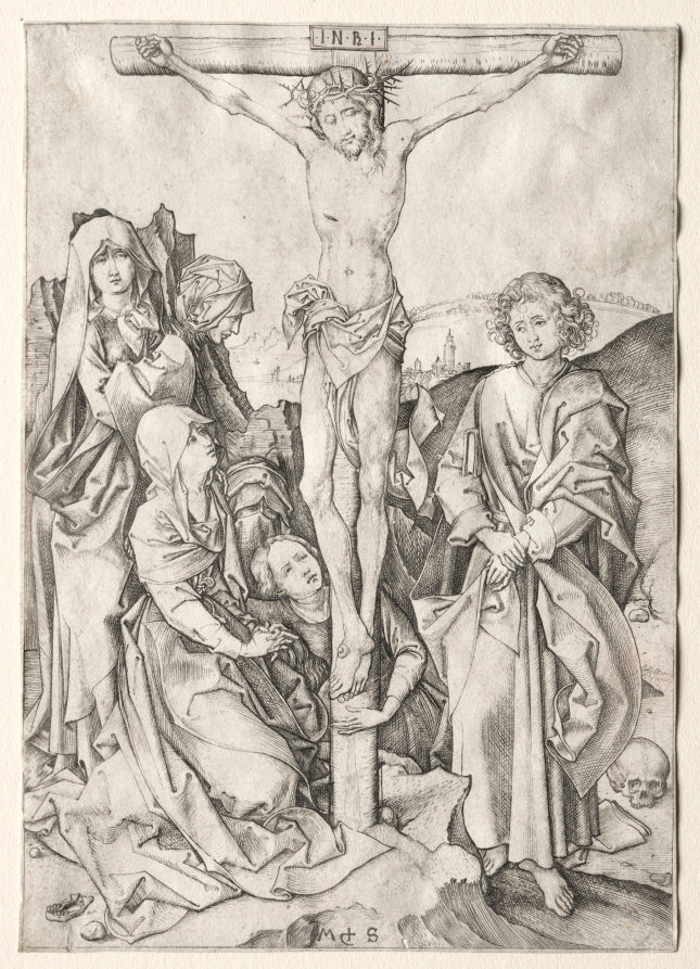 The Passion  Christ on the Cross by Martin Schongauer (German, c. 1450–1491) - Classic Art canvas print