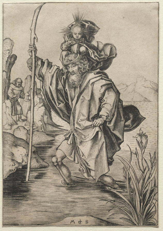 St. Christopher by Martin Schongauer (German, c. 1450–1491) - Classic Art canvas print