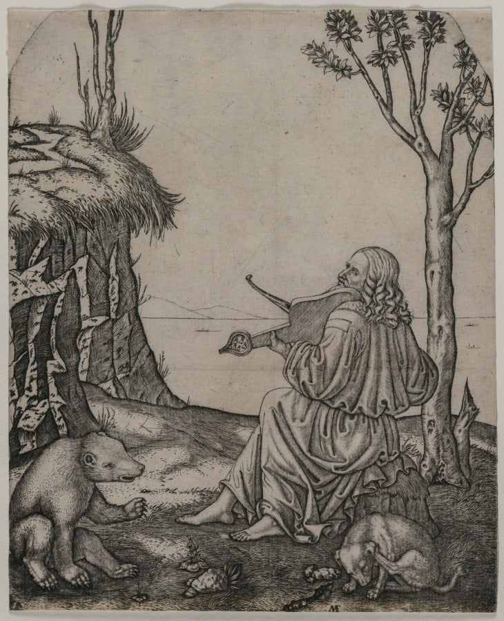 Orpheus Charming the Animals by Marcantonio Raimondi (Italian, 1470/82–1527/34) - Classic Art canvas print