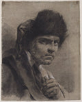 Man with a Fur Cap by Giovanni Battista Piazzetta (Italian, 1682–1754) - Classic Art canvas print