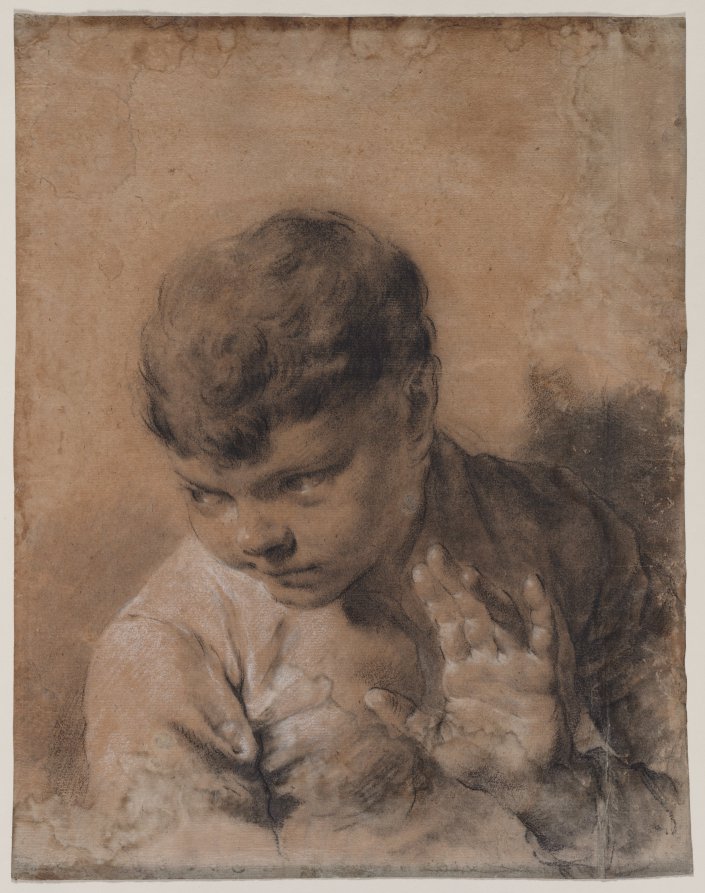 A Portrait of the Artist's Son Giacomo by Giovanni Battista Piazzetta (Italian, 1682–1754) - Classic Art canvas print