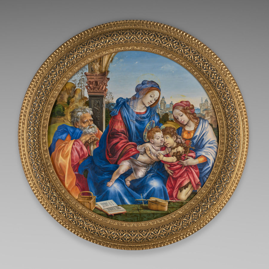 The Holy Family with Saint John the Baptist and Saint Margaret by Filippino Lippi (Italian, c. 1457–1504) - Classic Art canvas print