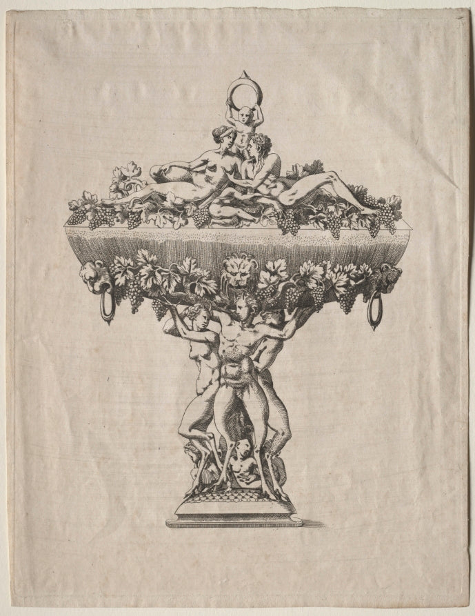Covered Cup with Grape Festoon by Antonio Fantuzzi (Italian, c. 1510-c. 1550) - Classic Art canvas print