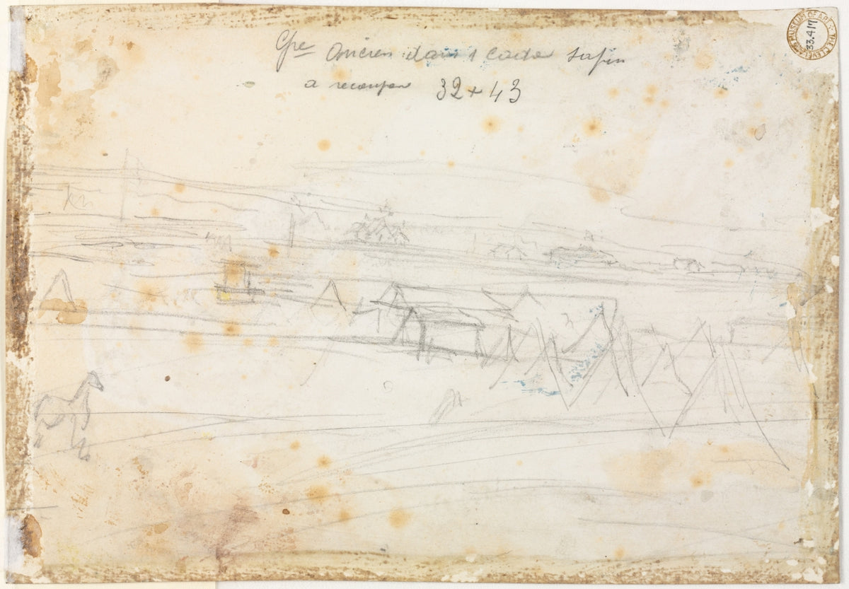 War Encampment Scene verso by Constantin Guys (French, 1805–1892) - Classic Art canvas print