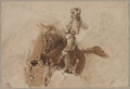 Armored Figure on Horseback recto by Eugène Delacroix (French, 1798–1863) - Romantic canvas print