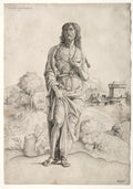 Saint John the Baptist by Giulio Campagnola (Italian, 1482–1515) - Classic Art canvas print