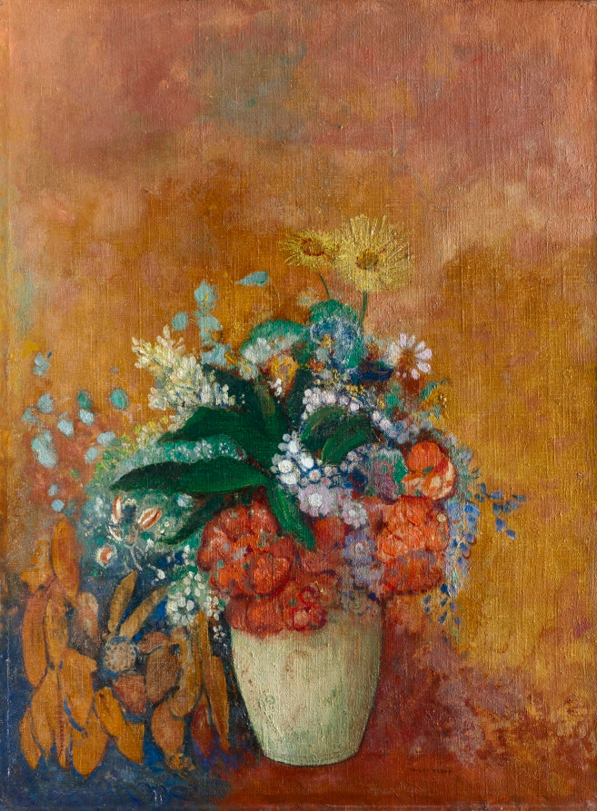 Vase of Flowers by Odilon Redon (French, 1840–1916) - Symbolist canvas print