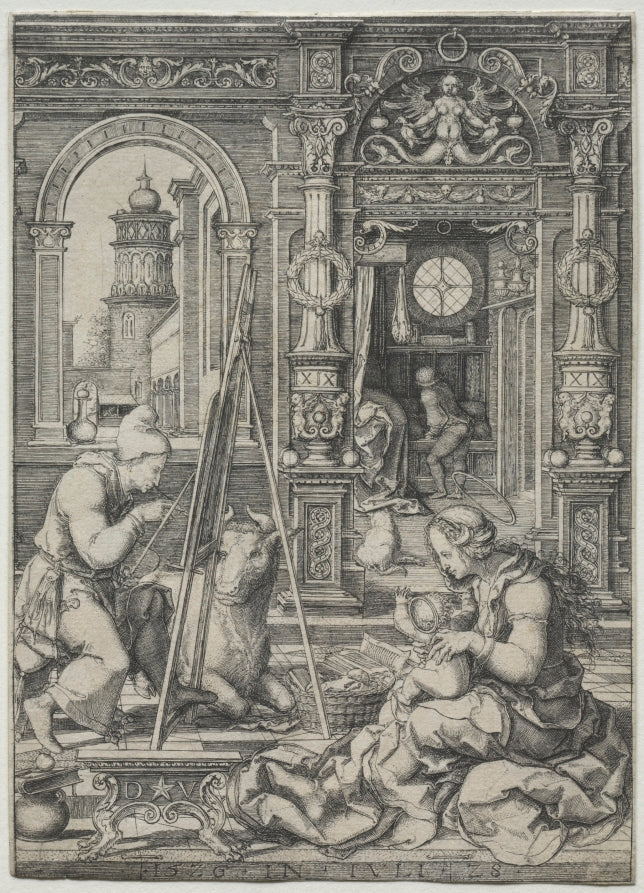 St. Luke Painting the Virgin by Dirk Vellert (Netherlandish, 1480/85–1547) - Classic Art canvas print