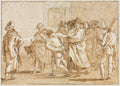 Punchinello Arrested by Giovanni Domenico Tiepolo (Italian, 1727–1804) - Classic Art canvas print
