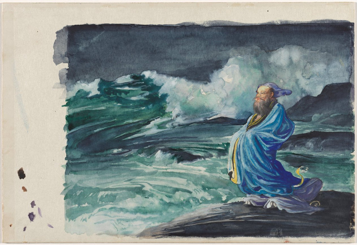 A Rishi Stirring Up a Storm by John La Farge (American, 1835–1910) - Classic Art canvas print