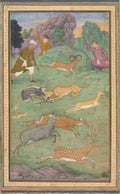 Antelope and deer hunt by Govardhan (Indian, active c.1596–1645) - Classic Art canvas print