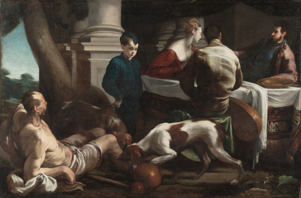 Lazarus and the Rich Man by Jacopo Bassano (Italian, c. 1510–1592) - Classic Art canvas print