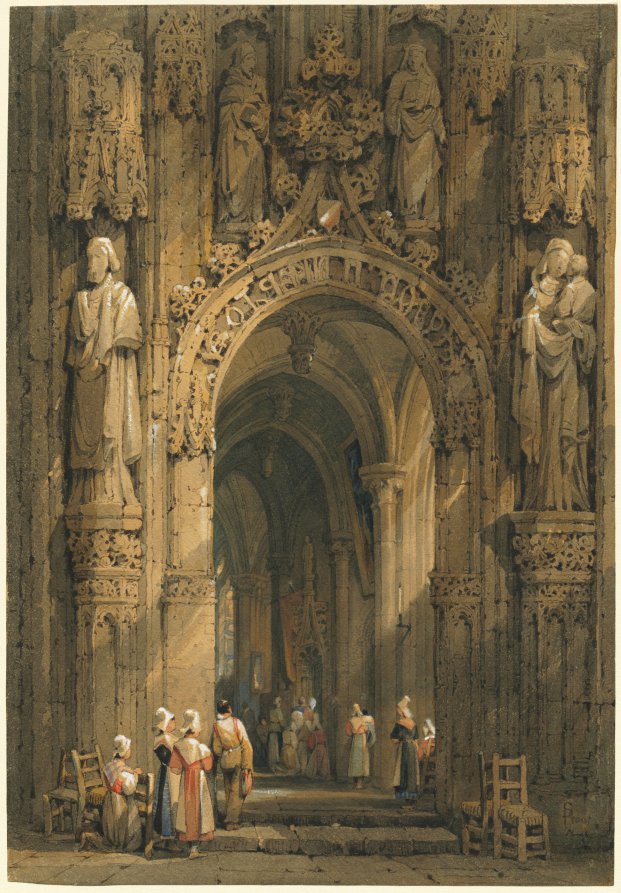 Interior of a Cathedral by Samuel Prout (British, 1783–1852) - Classic Art canvas print
