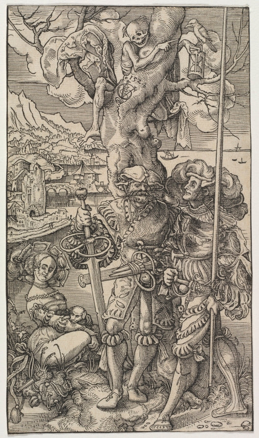 Mercenaries and a Woman with Death in a Tree by Urs Graf the Elder (Swiss, c. 1485–1527/29) - Classic Art canvas print