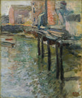 Deserted Wharf The Old Mill at Cos Cob by John Henry Twachtman (American, 1853–1902) - Classic Art canvas print