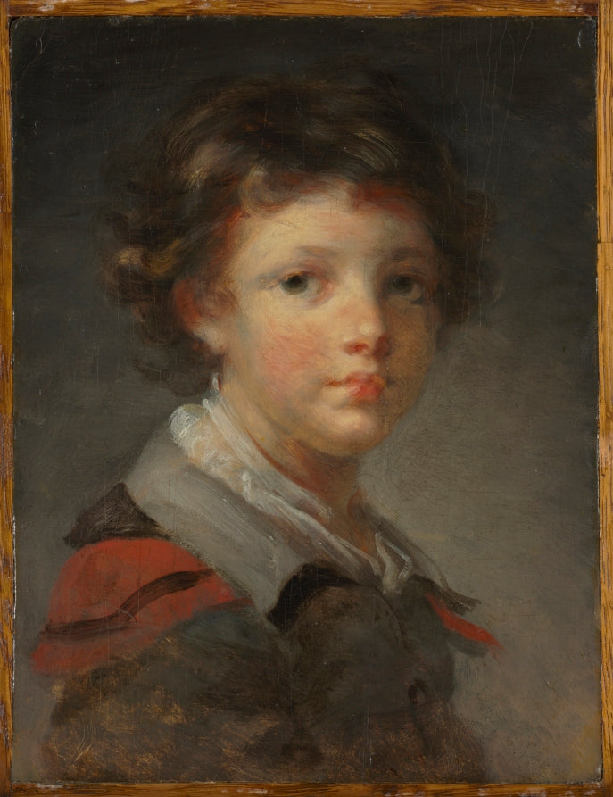 A Boy in a Red-lined Cloak by Jean-Honoré Fragonard (French, 1732–1806) - Classic Art canvas print