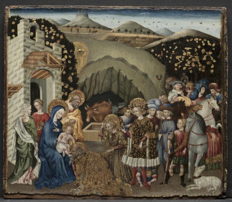 The Adoration of the Magi by Giovanni di Paolo (Italian, c. 1403–1482) - Classic Art canvas print