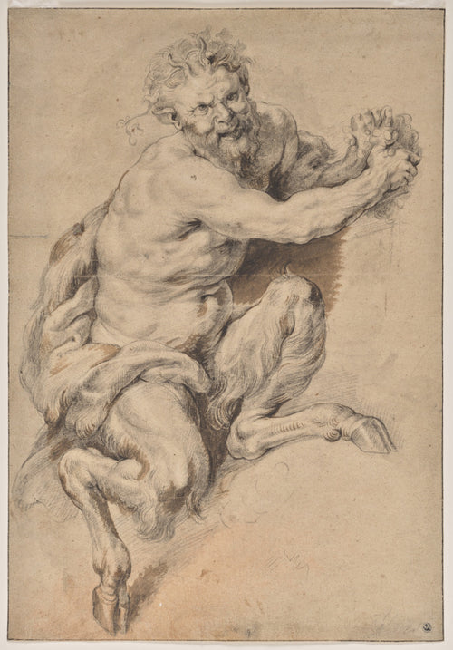 A Faun Grasping a Bunch of Grapes by Peter Paul Rubens (Flemish, 1577–1640) - Baroque canvas print