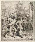 The Drunken Couple by Cornelis Dusart (Dutch, 1660–1704) - Classic Art canvas print