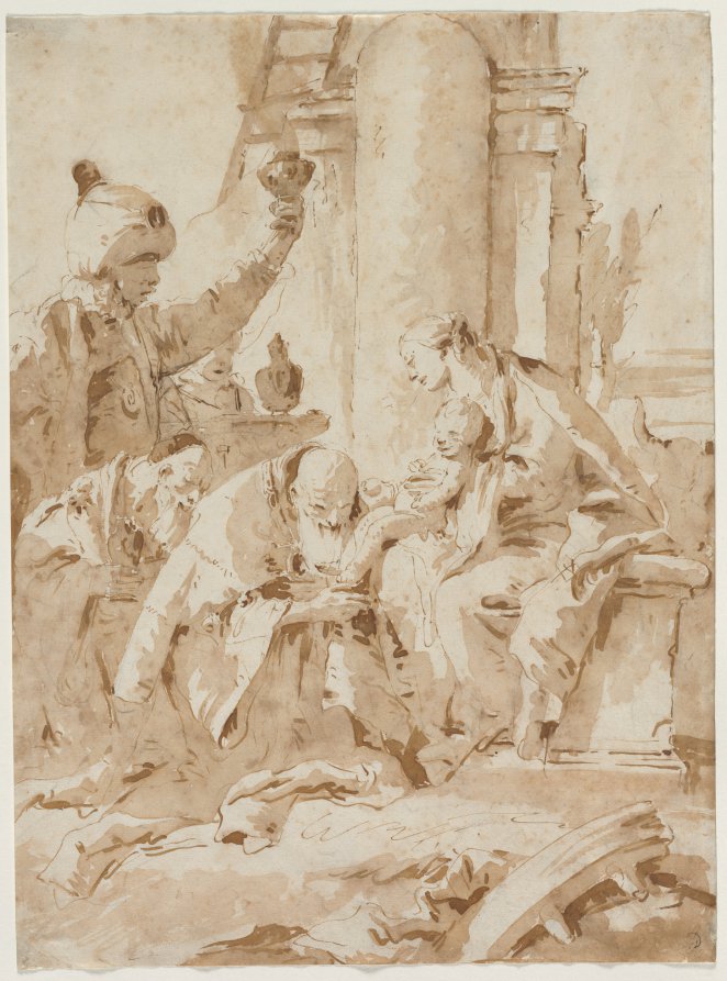 The Adoration of the Magi by Giovanni Battista Tiepolo (Italian, 1696–1770) - Classic Art canvas print