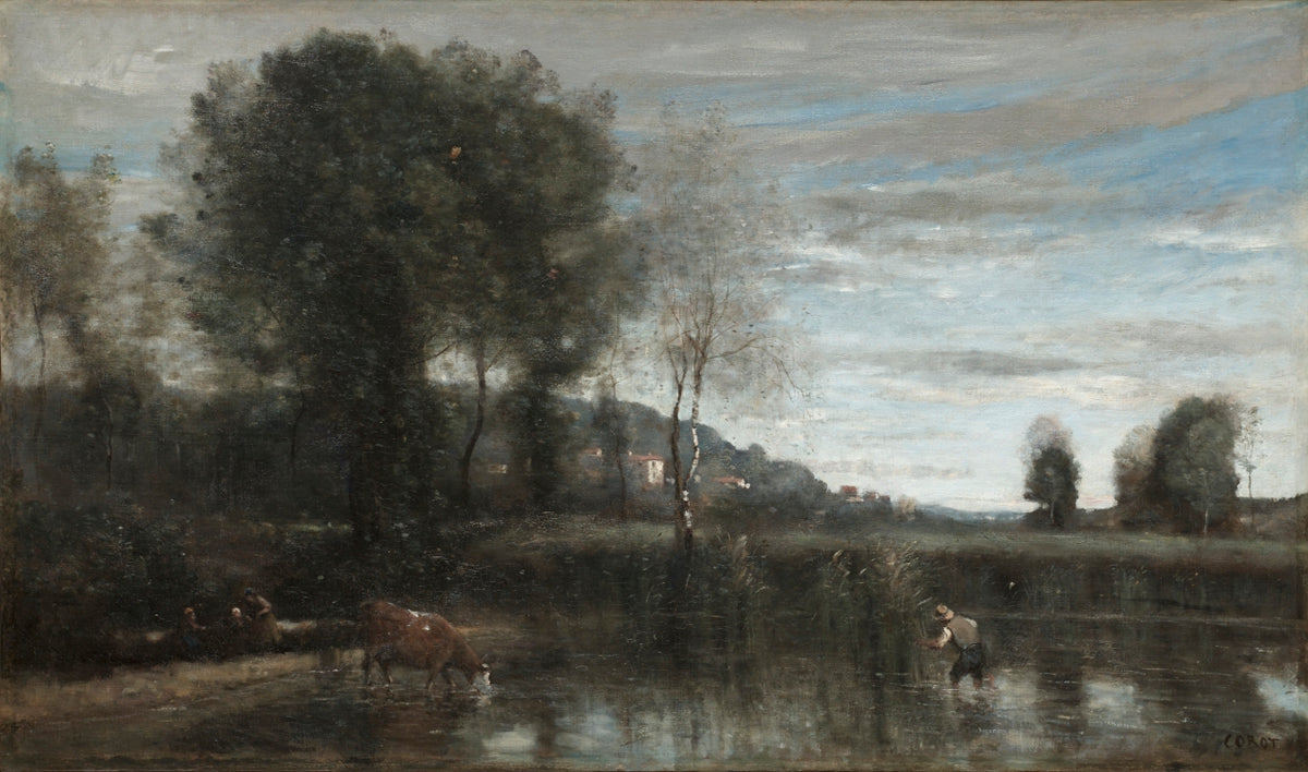 Pond at Ville-d'Avray by Jean Baptiste Camille Corot (French, 1796–1875) - Realist canvas print