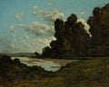 The River Loire at Nevers by Henri Joseph Harpignies (French, 1819–1916) - Classic Art canvas print