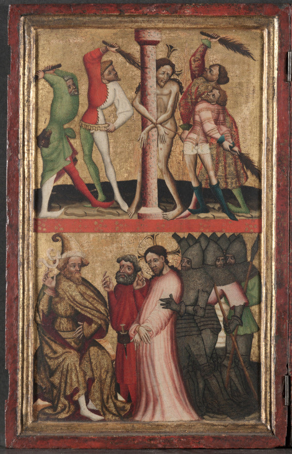 Diptych with the Passion of Christ left wingFlagellation and Christ Before Pilate by  - Classic Art canvas print
