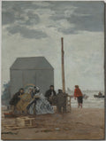 The Beach at Deauville by Eugène Boudin (French, 1824–1898) - Classic Art canvas print