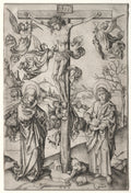 The Crucifixion with Four Angels by Martin Schongauer (German, c. 1450–1491) - Classic Art canvas print